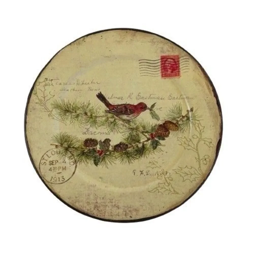 Creative Co-Op Kate McRostie Redbird Bird Design Works Coaster Set w/ Holder